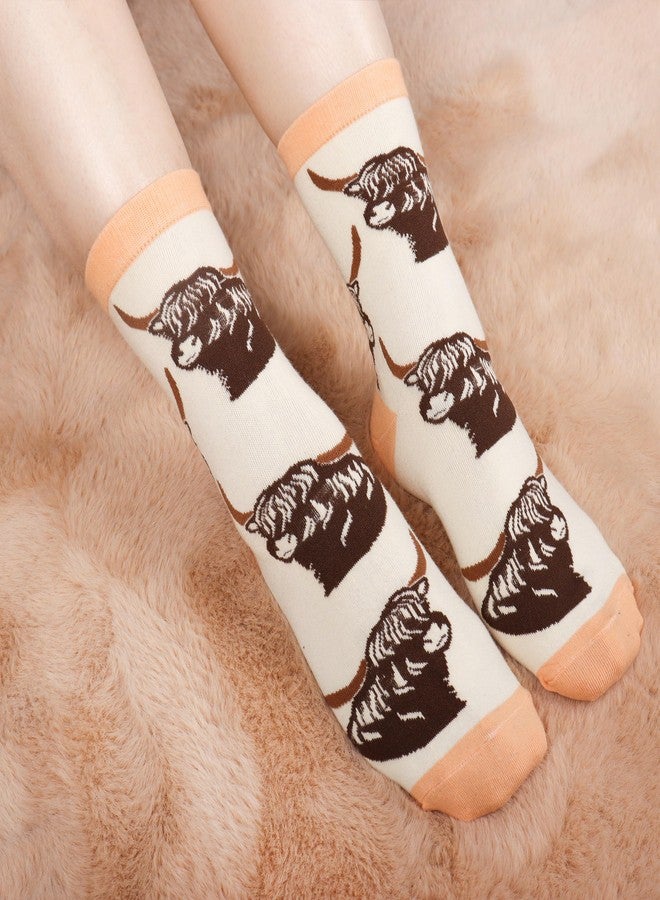 Jeasona Women's Highland Cow Socks Highland Cow Gifts for Women Mom Teenage Girl - Image 5